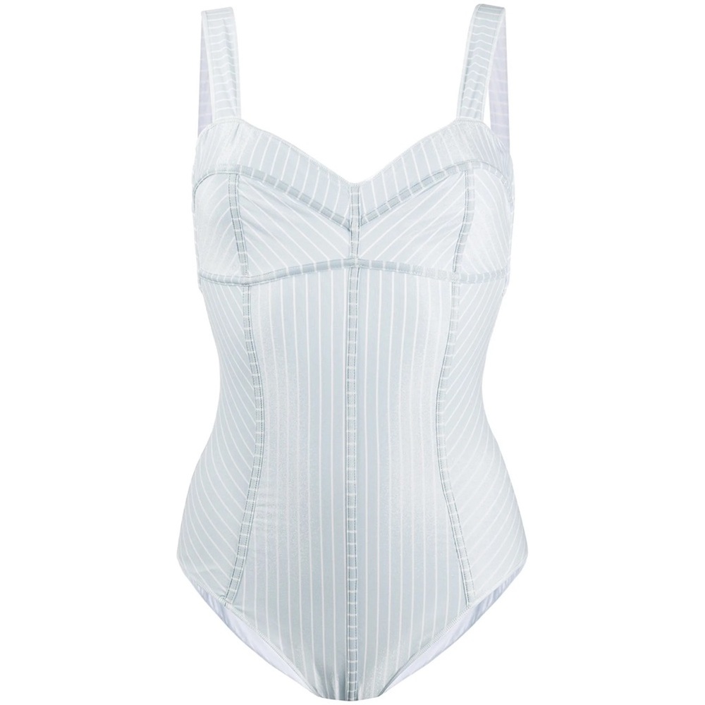 NWT Oseree White Striped One Piece Swimsuit